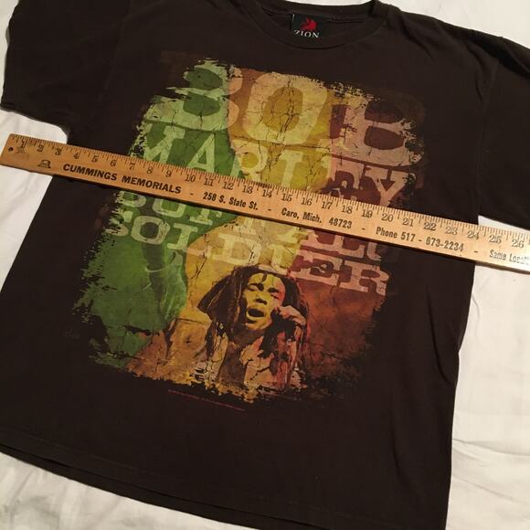 VTG - Zion Rootswear Men’s Bob Marley Buffalo Soldier Image T-Shirt SZ L - Picture 3 of 7